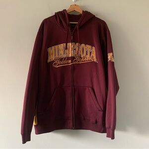 Minnesota Golden Gophers Full Zip Jacket Mens L Embroidered Hooded NCAA